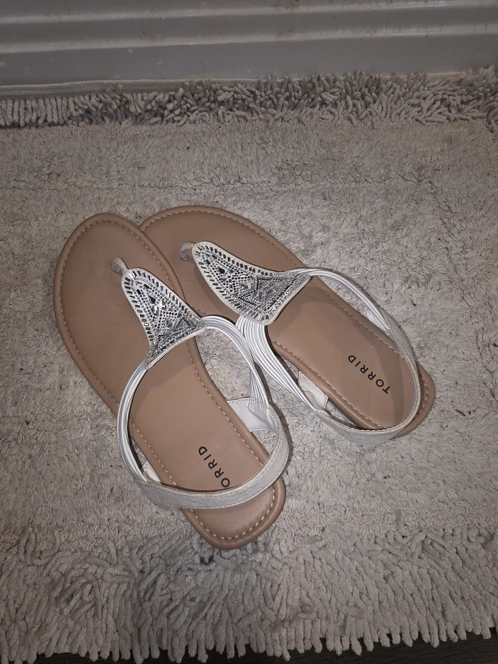 torrid Silver Beaded Thong Sandals